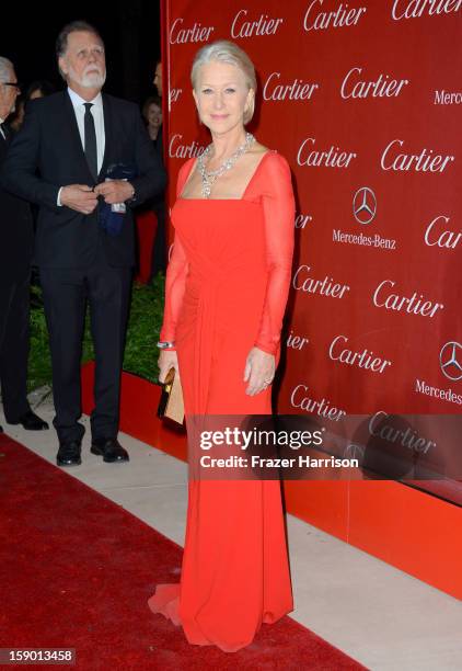 Actress Helen Mirren arrives at the 24th annual Palm Springs International Film Festival Awards Gala at the Palm Springs Convention Center on January...