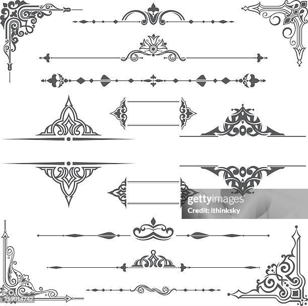 ilustraciones, imágenes clip art, dibujos animados e iconos de stock de adorno vector de elemento de diseño de decoración - intricacy