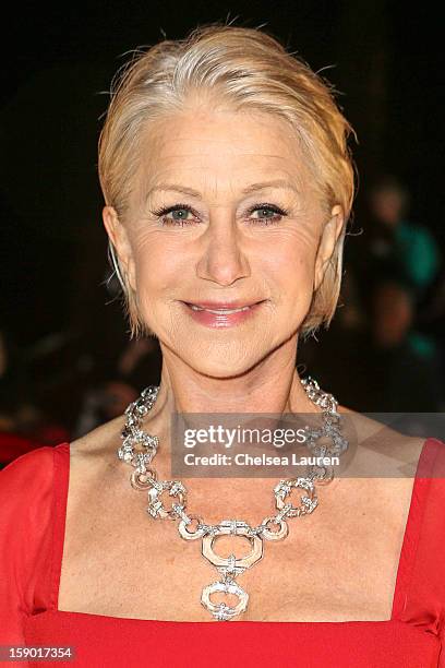 Actress Helen Mirren arrives in style with Mercedes-Benz at the Palm Springs International Film Festival at the Palm Springs Convention Center on...