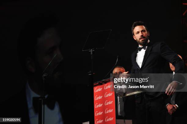 Actor Ben Affleck accepts the Ensemble Performance Award onstage during the 24th annual Palm Springs International Film Festival Awards Gala at the...