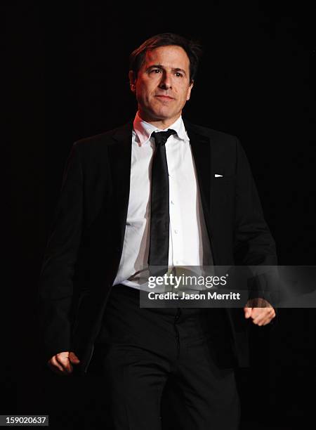 Director David O. Russell speaks onstage during the 24th annual Palm Springs International Film Festival Awards Gala at the Palm Springs Convention...