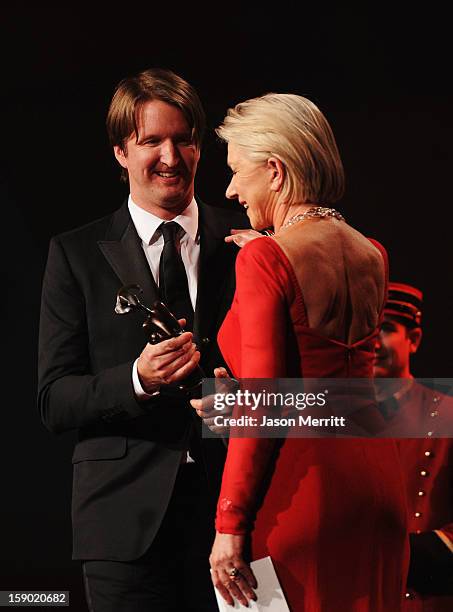 Dame Helen Mirren accepts the International Star Award Director Tom Hooper onstage during the 24th annual Palm Springs International Film Festival...