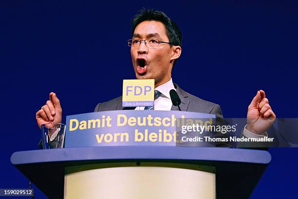 German Vice Chancellor and Economy Minister Philipp Roesler, who is also Chairman of the German Free Democrats political party, talks during the...