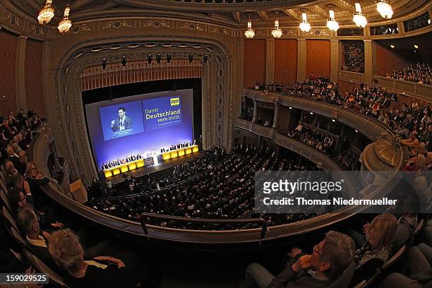 General view of the annual FDP Epiphany congress on January 6, 2012 in Stuttgart, Germany. Roesler is coming under growing pressure to relinquish his...