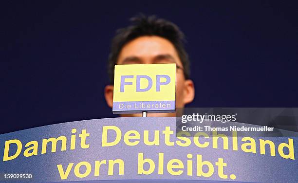 German Vice Chancellor and Economy Minister Philipp Roesler, who is also Chairman of the German Free Democrats political party, talks during the...