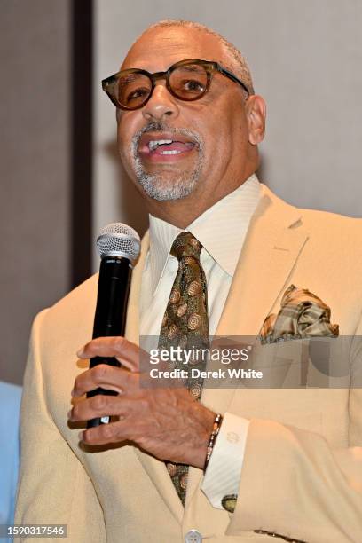 Ed Gordon speaks at BET and CBS news presents: Content For Change: America In Black, Director's Cut at Birmingham-Jefferson Convention Complex on...