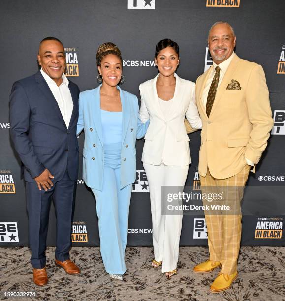 Alvin Patrick, Danya Bacchus, Jericka Duncan and Ed Gordon attend BET and CBS news presents: Content For Change: America In Black, Director's Cut at...