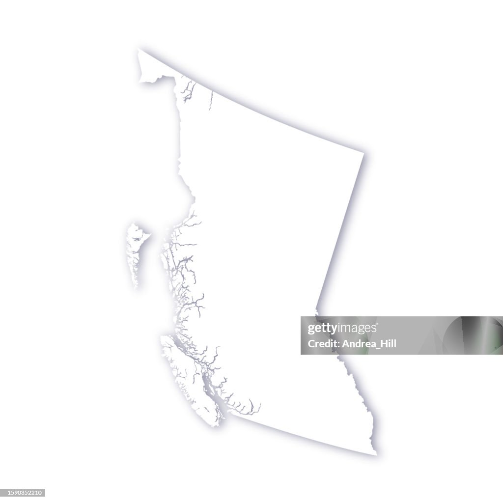 British Columbia Soft Drop Shadow Vector Map Illustration