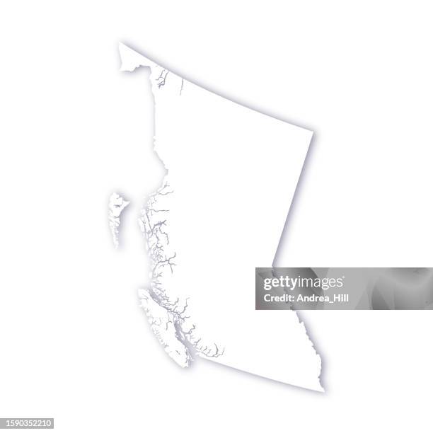 british columbia soft drop shadow vector map illustration - 3d canada map vector stock illustrations