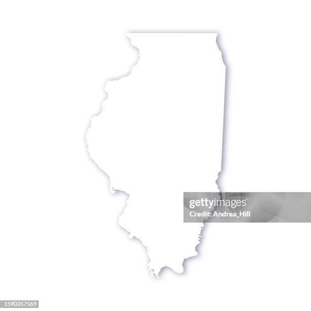 illinois soft drop shadow vector map illustration - drop shadow white background stock illustrations