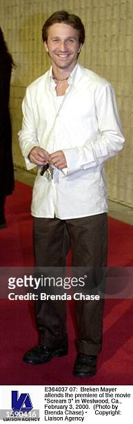 Breken Mayer attends the premiere of the movie "Scream 3" in Westwood, Ca., February 3, 2000.
