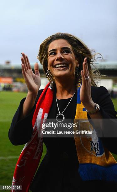 Carolyn Radford, CEO of Mansfield Town applauds the fans prior to the FA Cup with Budweiser Third Round match between Mansfield Town and Liverpool at...