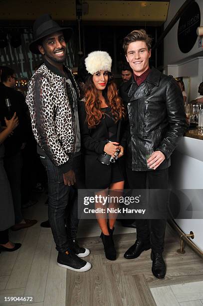Preeya Kalidas, Mason Smillie and Oliver Cheshire attend the launch of 1205 Paula Gerbase Hosted By Harvey Nichols ahead of the London Collections:...
