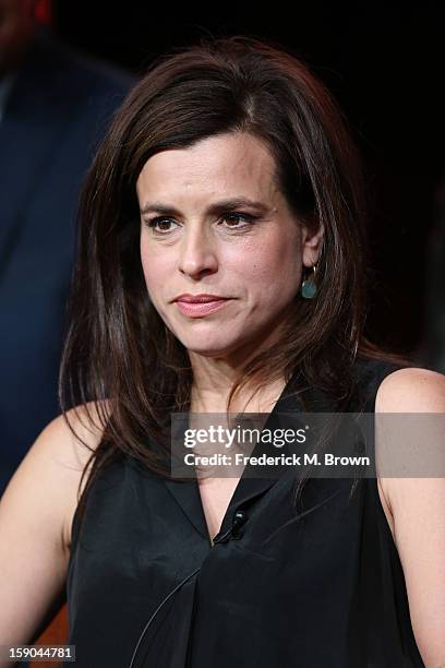 Liz Heldens, Executive Producer speaks onstage at the "Deception" panel session during the NBCUniversal portion of the 2013 Winter TCA Tour- Day 3 at...