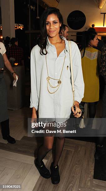 Aluna Francis attends the launch of 1205 Paula Gerbase hosted by Harvey Nichols on January 6, 2013 in London Engand.