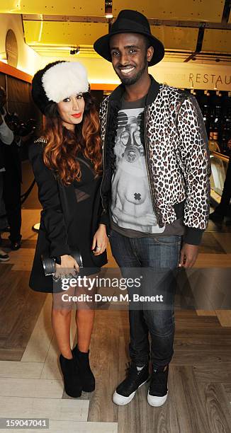 Preeya Kalidas and Mason Smillie attend the launch of 1205 Paula Gerbase hosted by Harvey Nichols on January 6, 2013 in London Engand.