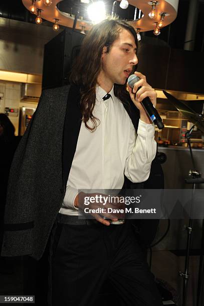Kindness performs at the launch of 1205 Paula Gerbase hosted by Harvey Nichols on January 6, 2013 in London Engand.