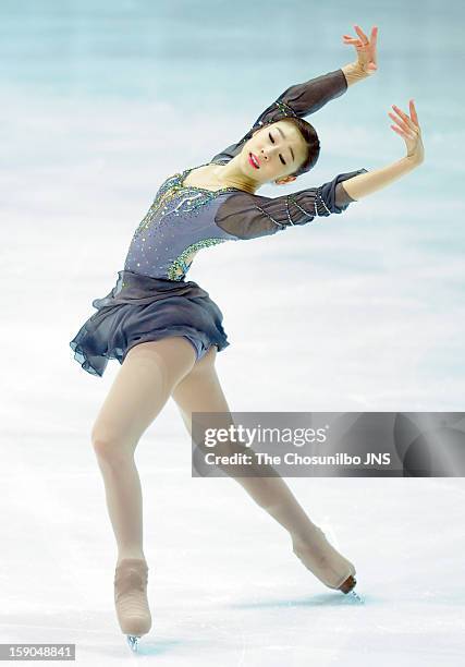 Kim Yu-Na performs during day three of Korea Figure Skating Championshpis 2013 at Mokdong Ice Rink on January 6, 2013 in Seoul, South Korea.