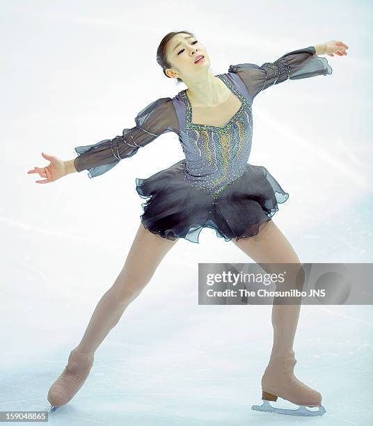 Kim Yu-Na performs during day three of Korea Figure Skating Championshpis 2013 at Mokdong Ice Rink on January 6, 2013 in Seoul, South Korea.