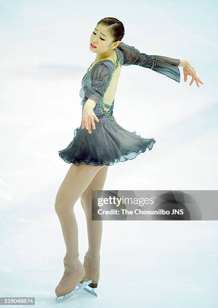 Kim Yu-Na performs during day three of Korea Figure Skating Championshpis 2013 at Mokdong Ice Rink on January 6, 2013 in Seoul, South Korea.