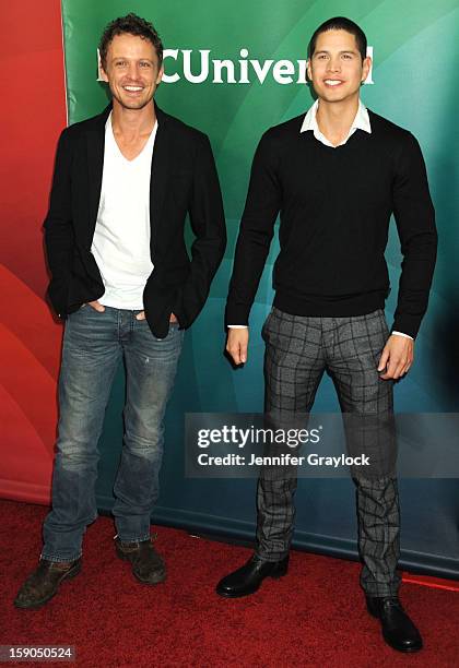 Actor David Lyons and JD Pardo attends the NBC Winter TCA Press Tour held at the Langham Huntington Hotel and Spa on January 6, 2013 in Pasadena,...