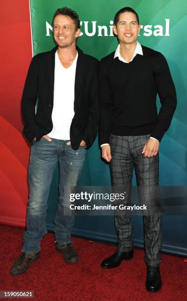 Actor David Lyons and JD Pardo attends the NBC Winter TCA Press Tour held at the Langham Huntington Hotel and Spa on January 6, 2013 in Pasadena,...