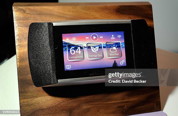 An Eversense electronic thermostat by Allure Energy is on display at a press event at the Mandalay Bay Convention Center for the 2013 International...