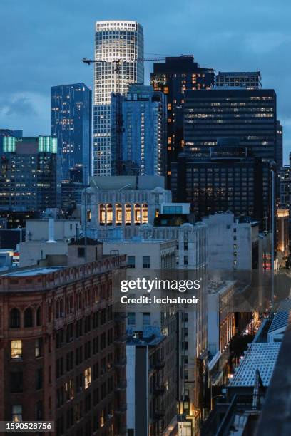architecture in downtown los angeles - downtown los angeles stock pictures, royalty-free photos & images