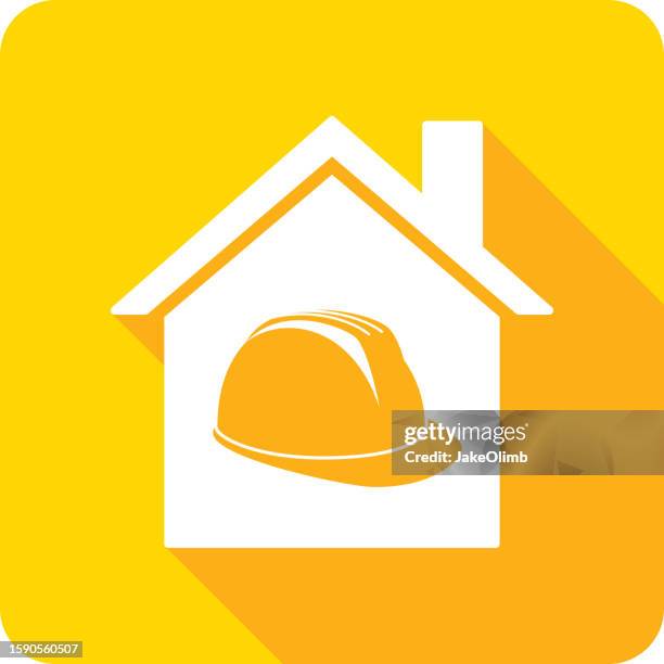 house work helmet icon silhouette - roofing contractor stock illustrations