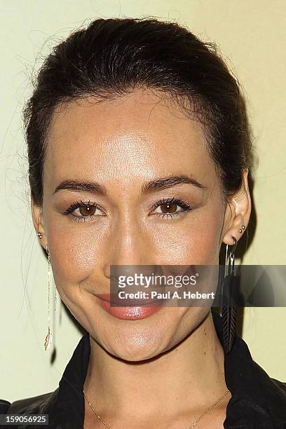 Actress Maggie Q arrives at the Audi Golden Globe 2013 Kick Off Party at Cecconi's Restaurant on January 6, 2013 in Los Angeles, California.