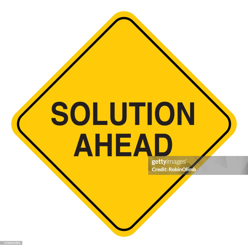 Solution Hand Sign Solution Ahead Road Sign High-Res Vector Graphic - Getty Images
