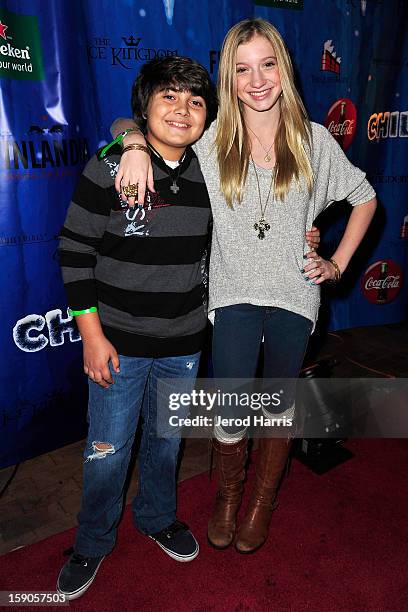 Parker Contreras and Madison Leisle arrive at the CHILL-OUT closing night concert at The Queen Mary on January 6, 2013 in Long Beach, California.