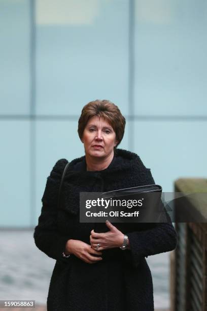 April Casburn, the former head of Scotland Yard's National Terrorist Financial Investigation Unit, arrives at Southwark Crown Court to stand trail...
