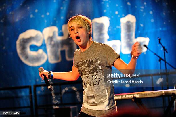 Dalton Rapattoni of IM5 performs at the CHILL-OUT closing night concert at The Queen Mary on January 6, 2013 in Long Beach, California.