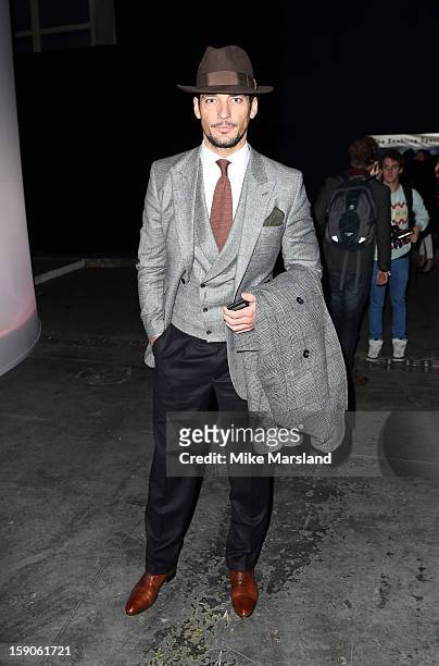 David Gandy at the Topman Design show at the London Collections: MEN AW13 at The Old Sorting Office on January 7, 2013 in London, England.