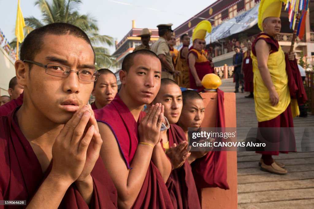 Visit of the Dalai Lama in Mundgod in India,...