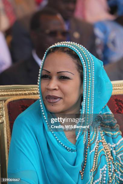 Hinda Deby the wife of the President of Chad sits on a throne on December 19, 2012 in Biltine, Chad.