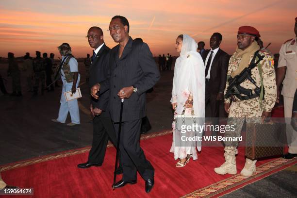 President Idriss Deby and his wife Hinda Deby on December 20, 2012 in Biltine, Chad.