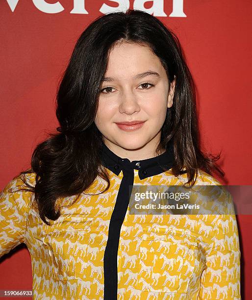 Actress Amara Miller attends the 2013 NBC TCA Winter Press Tour at The Langham Huntington Hotel and Spa on January 6, 2013 in Pasadena, California.