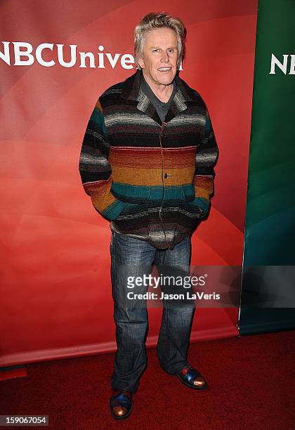 Actor Gary Busey attends the 2013 NBC TCA Winter Press Tour at The Langham Huntington Hotel and Spa on January 6, 2013 in Pasadena, California.