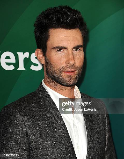 Adam Levine attends the 2013 NBC TCA Winter Press Tour at The Langham Huntington Hotel and Spa on January 6, 2013 in Pasadena, California.