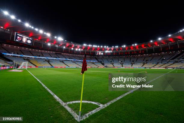 General view inside the stadium prior the Copa CONMEBOL Libertadores round of 16 first leg match between Flamengo and Olimpia at Maracana Stadium on...