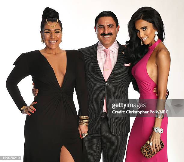 Actors Asa Soltan Rahmati, Reza Farahan and Lilly Ghalichi attend the NBCUniversal 2013 TCA Winter Press Tour at The Langham Huntington Hotel and Spa...