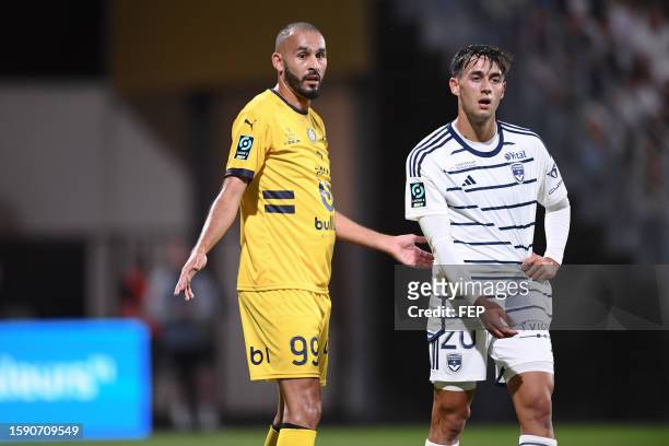 Khalid BOUTAIB - 20 Pedro DIAZ FANJUL during the Ligue 2 BKT match between Pau and Girondins de Bordeaux at Stade du Hameau on August 7, 2023 in Pau,...