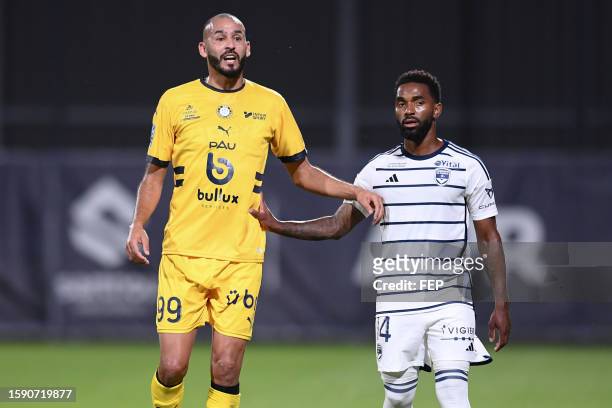 Khalid BOUTAIB - 14 Vital NSIMBA during the Ligue 2 BKT match between Pau and Girondins de Bordeaux at Stade du Hameau on August 7, 2023 in Pau,...
