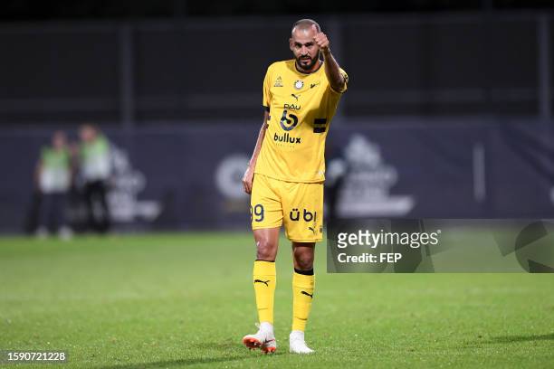 Khalid BOUTAIB during the Ligue 2 BKT match between Pau and Girondins de Bordeaux at Stade du Hameau on August 7, 2023 in Pau, France.