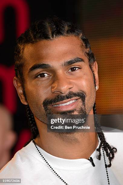 David Haye meets fans and signs copies of his new DVD at HMV, Oxford Street on January 7, 2013 in London, England.