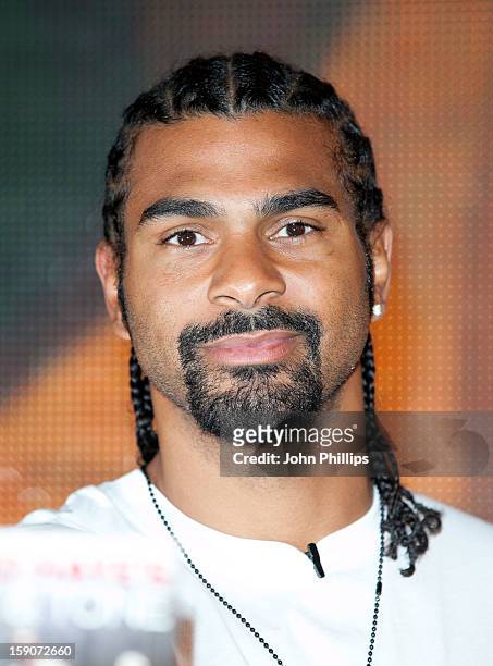 David Haye meets fans and signs copies of his new DVD at HMV, Oxford Street on January 7, 2013 in London, England.