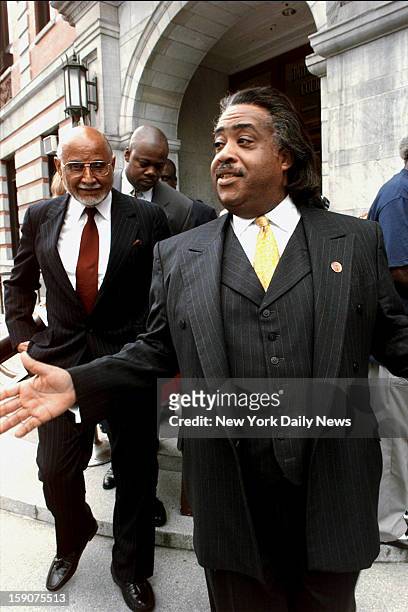The Rev. Al Sharpton leaves Dutchess County Courthouse Weds. With former Manhattan Borough President Percy Sutton. Steven Pagones is suing Vernon...