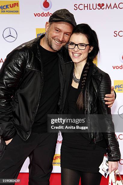 Bjoern Casapietra and his wife Anne-Sophie Casapietra attend the 'Der Schlussmacher' Berlin Premiere at Cinemaxx on January 7, 2013 in Berlin, Germany